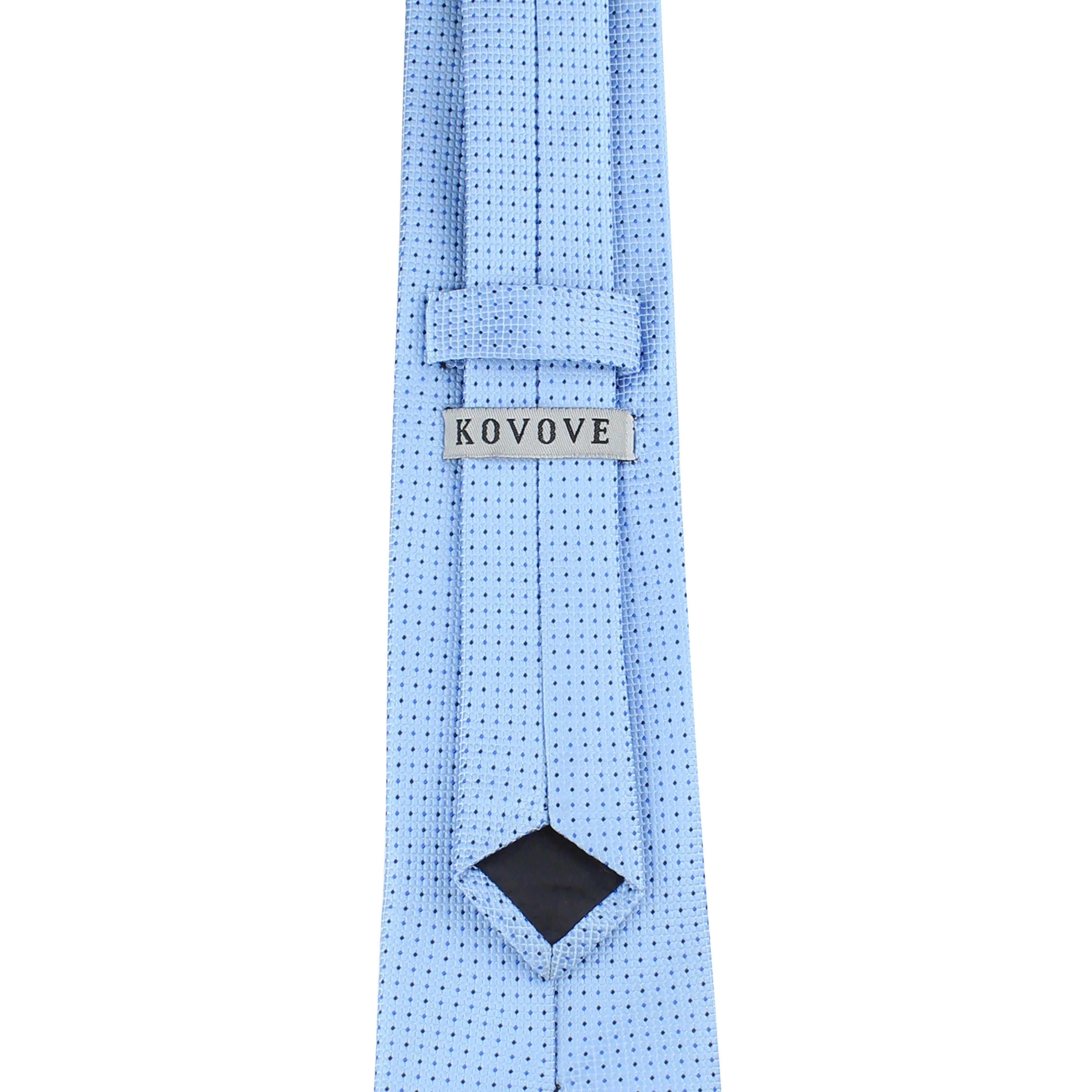 Kovove Graceful Cyan Polka Dot Neck Tie For Men