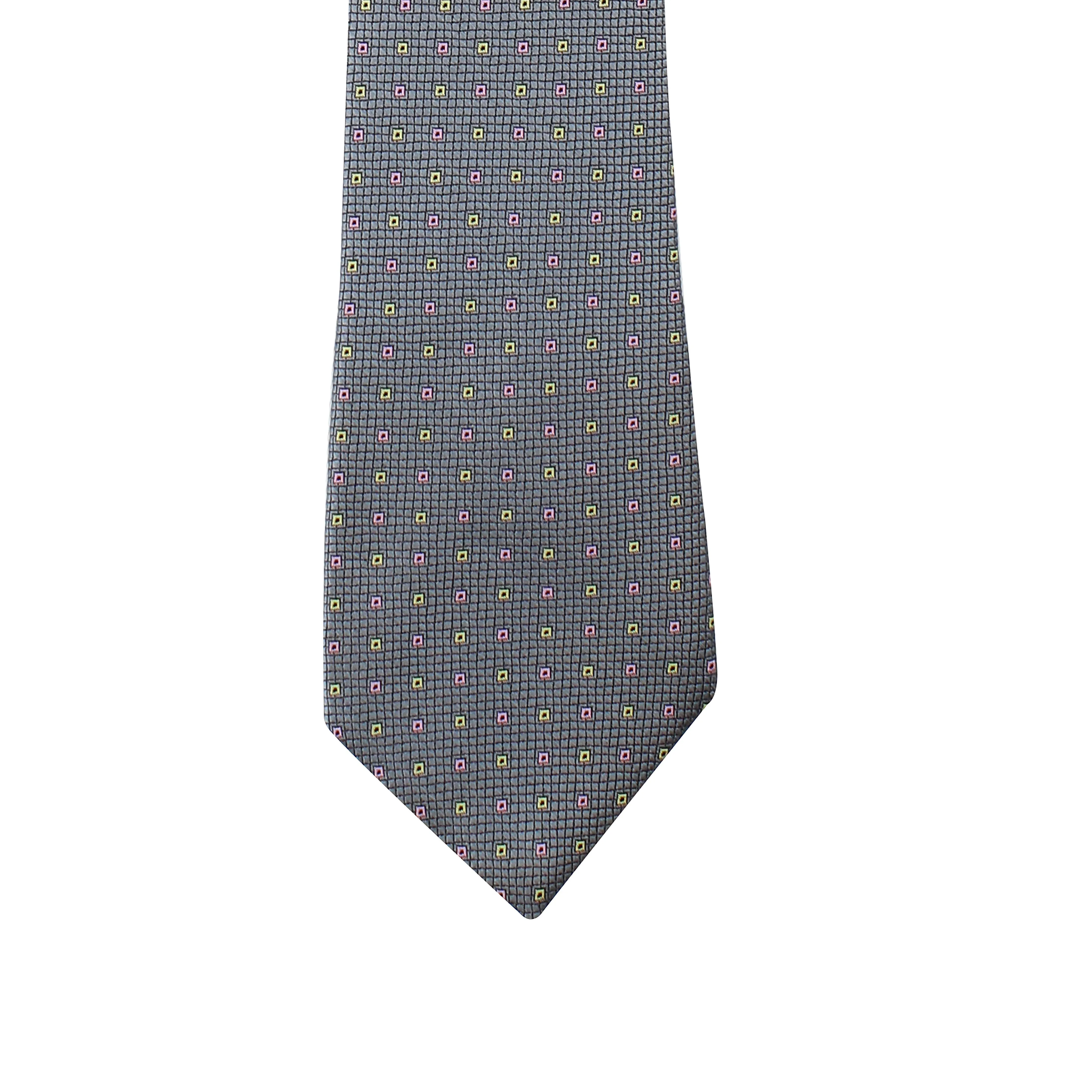 Kovove Graceful Grey Checkered Necktie and Pocket Square Gift Box