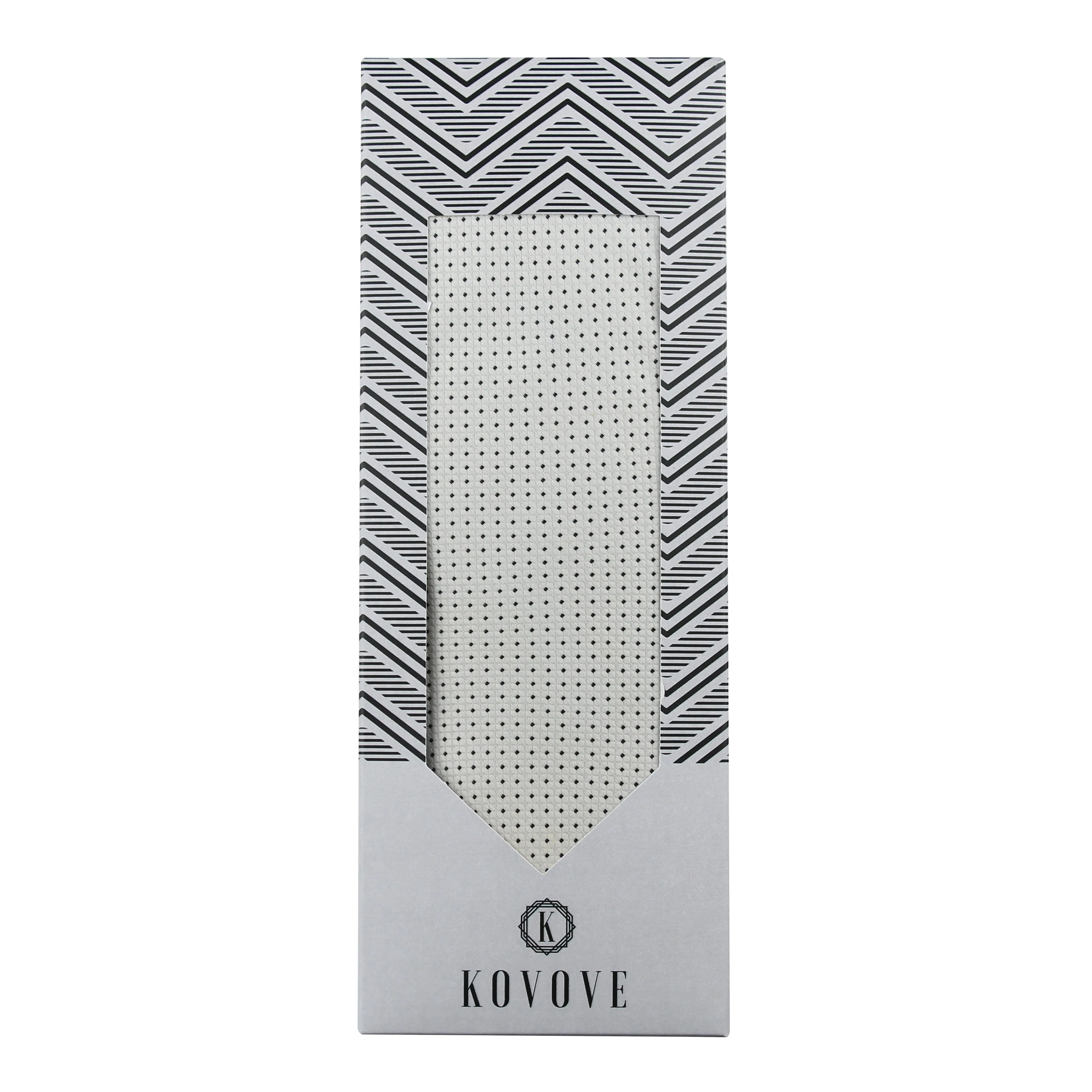 Kovove Graceful White Polka Dot Neck Tie For Men