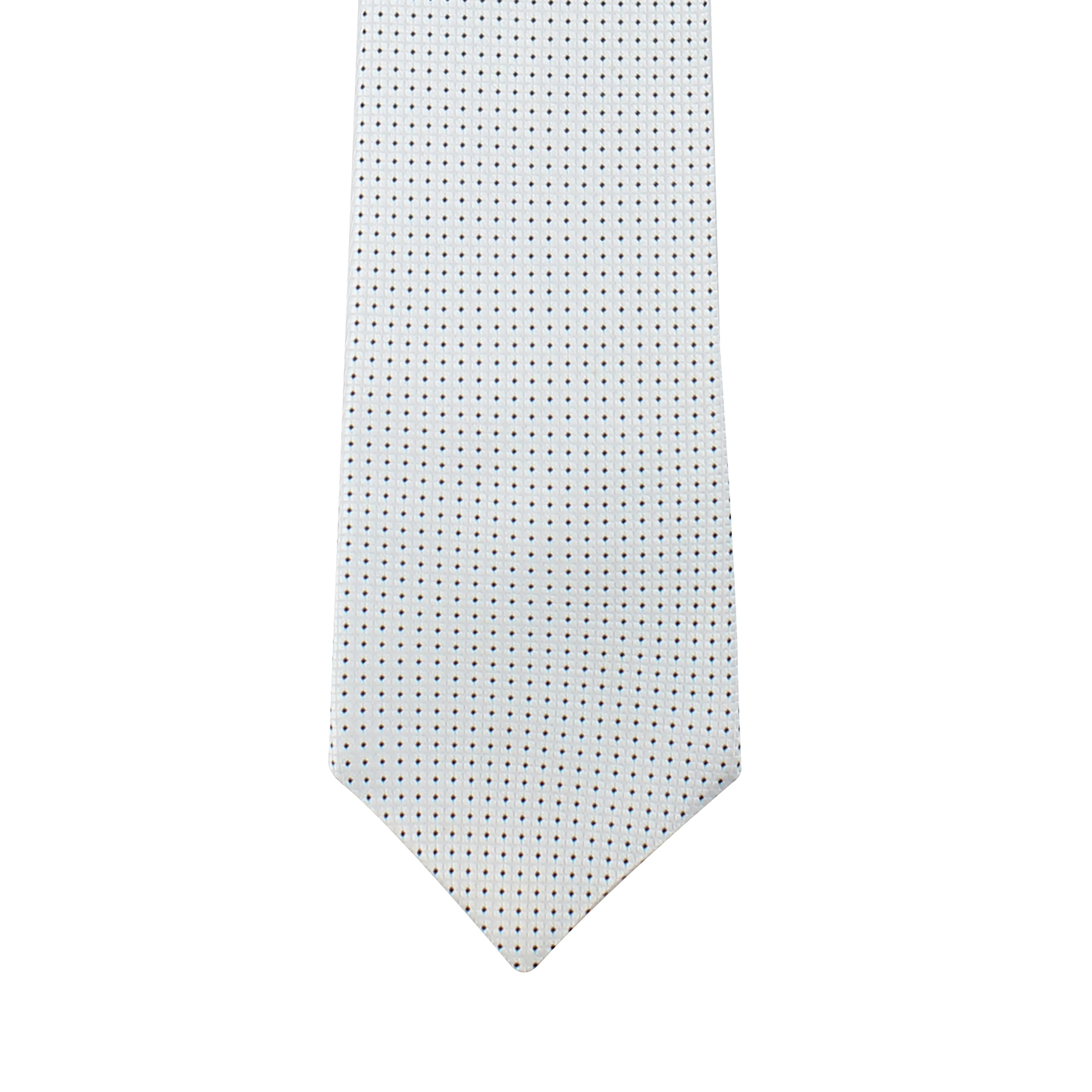 Kovove Graceful White Polka Dot Neck Tie For Men