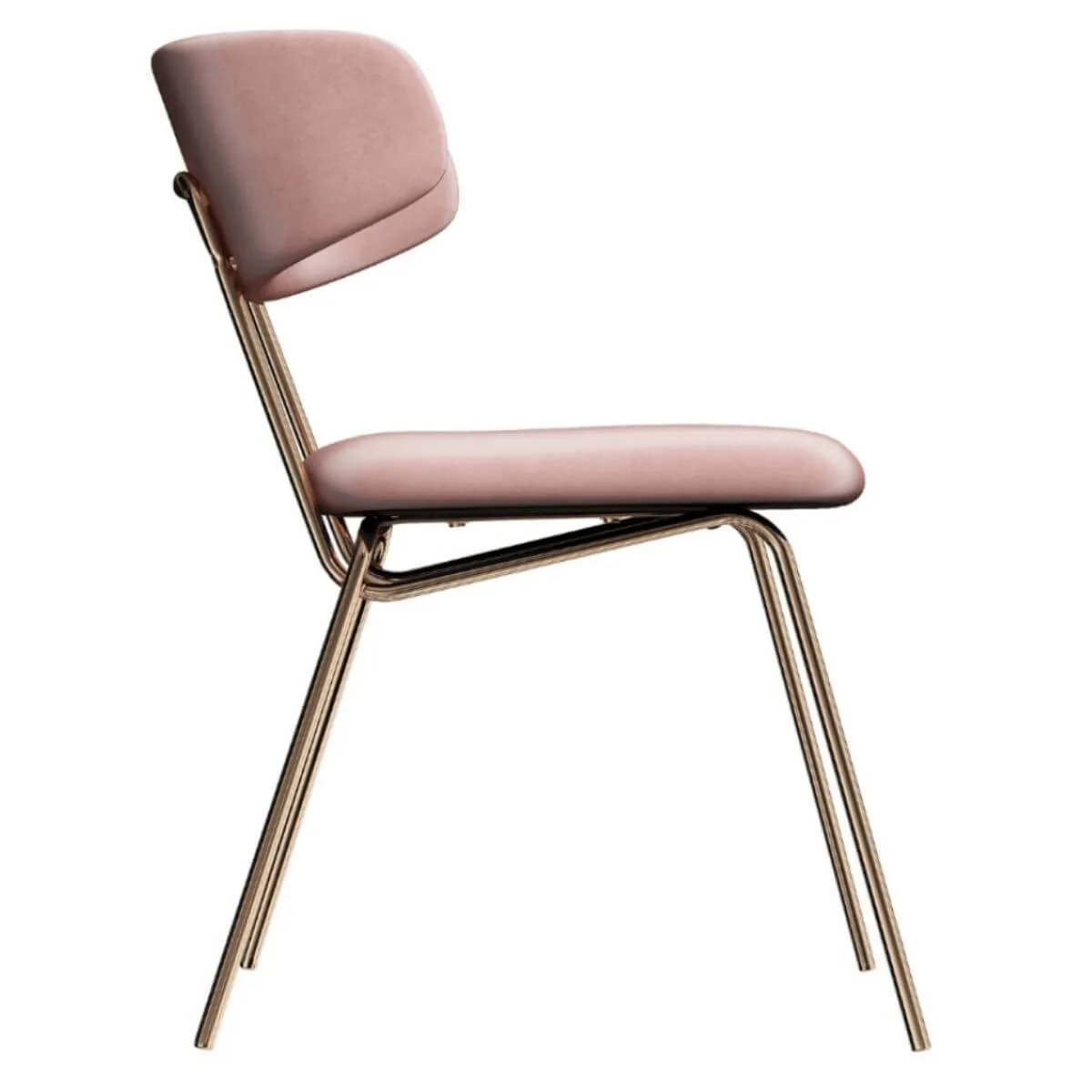 Kylie Modern Blush Dining Chair with Gold Legs Set of 2