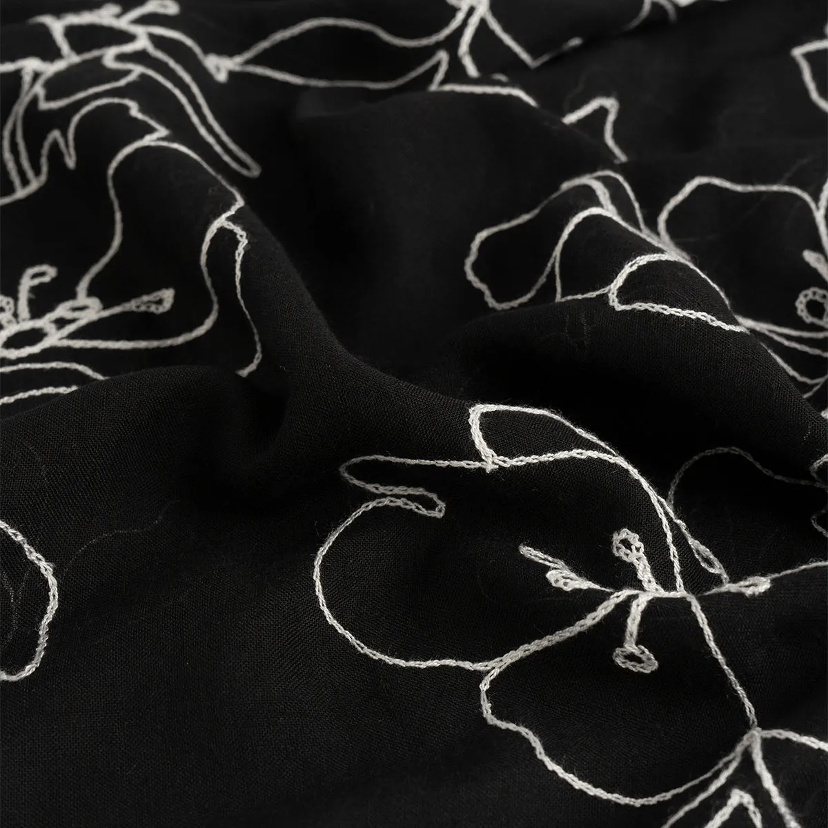 Lily Embroidered Hijab - Black