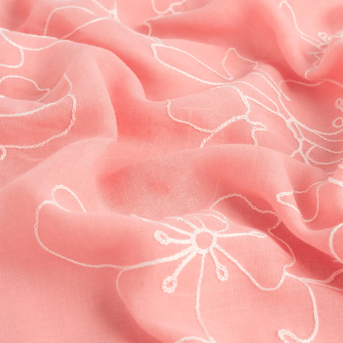 Lily Embroidered Hijab - Rose