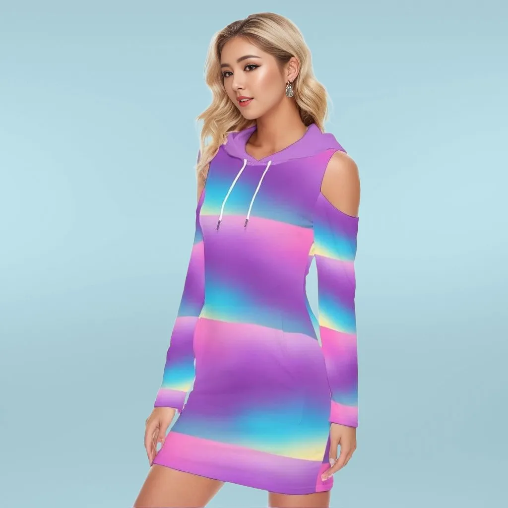 Linear Tie-Dye Lady's Tight Dress