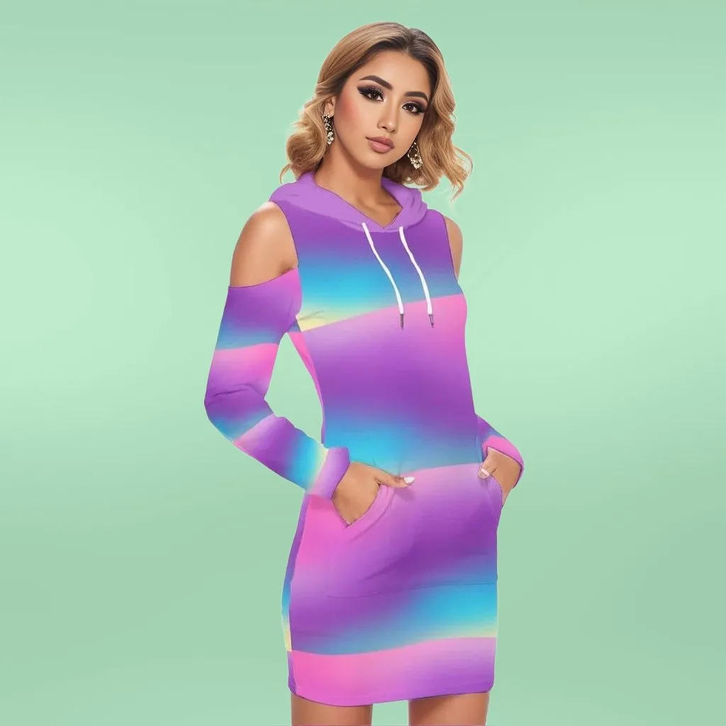 Linear Tie-Dye Lady's Tight Dress