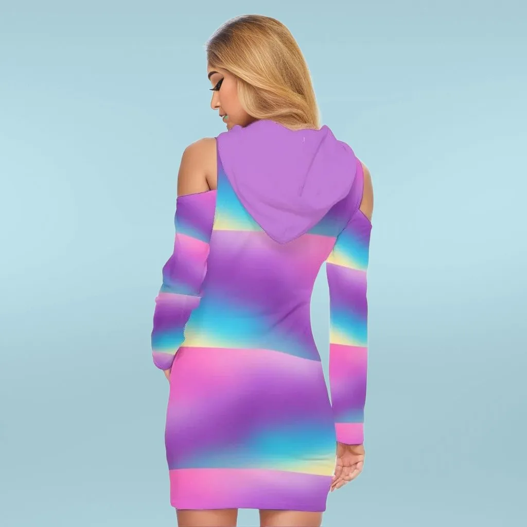 Linear Tie-Dye Lady's Tight Dress