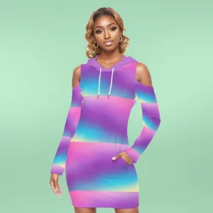 Linear Tie-Dye Lady's Tight Dress