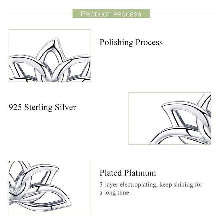 'Lotus Flower' Sterling Silver Stud Earrings