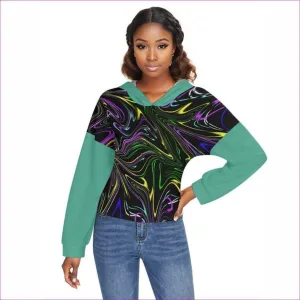 Mandala Skewed Womens Drop-shoulder Backless Hoodie With String