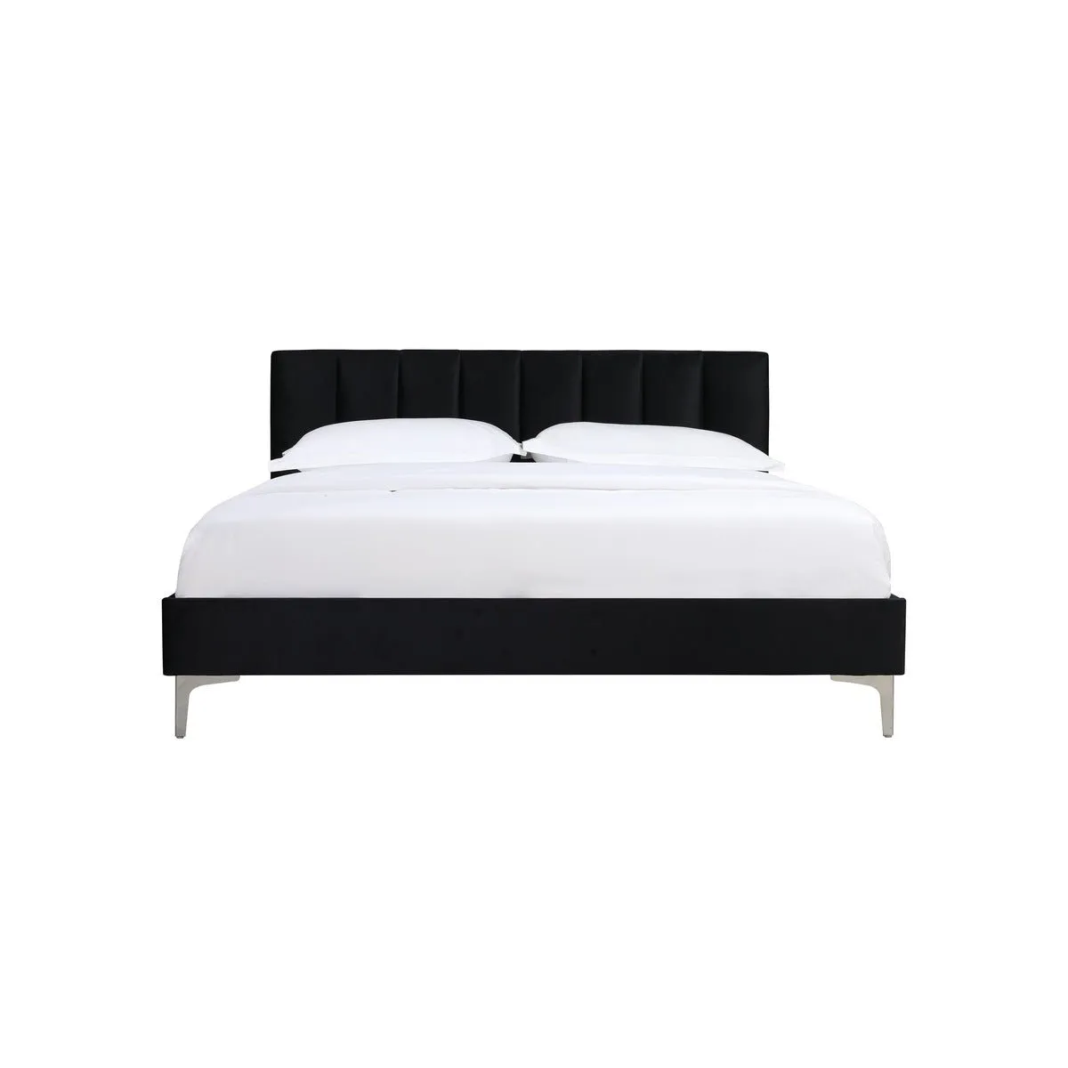 Melina Black Full Upholstered Platform Bed