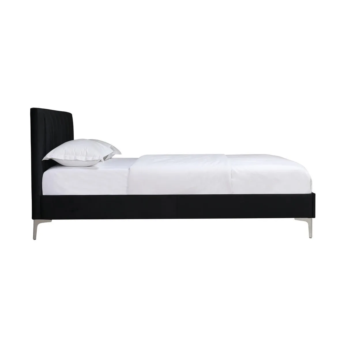 Melina Black Full Upholstered Platform Bed