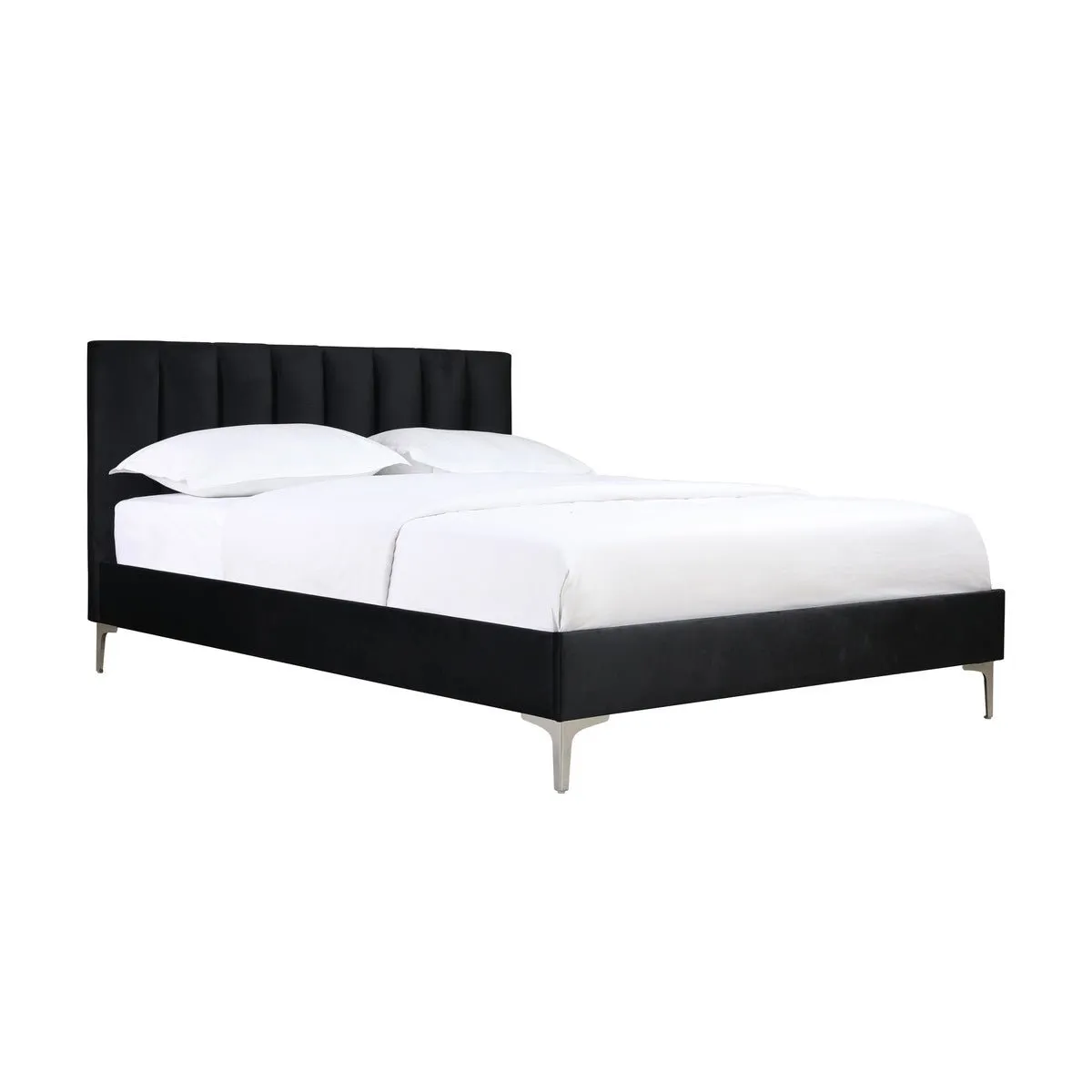 Melina Black Full Upholstered Platform Bed