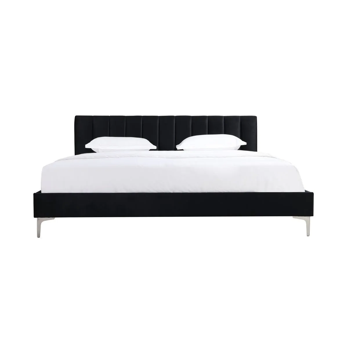 Melina Black King Upholstered Platform Bed