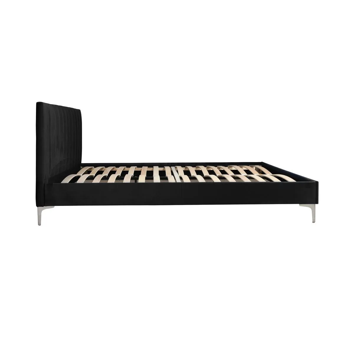 Melina Black King Upholstered Platform Bed