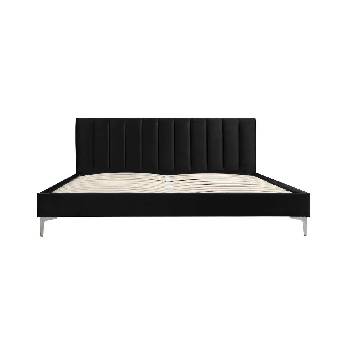 Melina Black King Upholstered Platform Bed