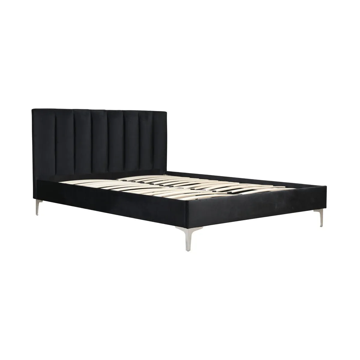 Melina Black Queen Upholstered Platform Bed