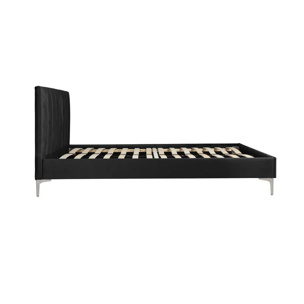 Melina Black Queen Upholstered Platform Bed