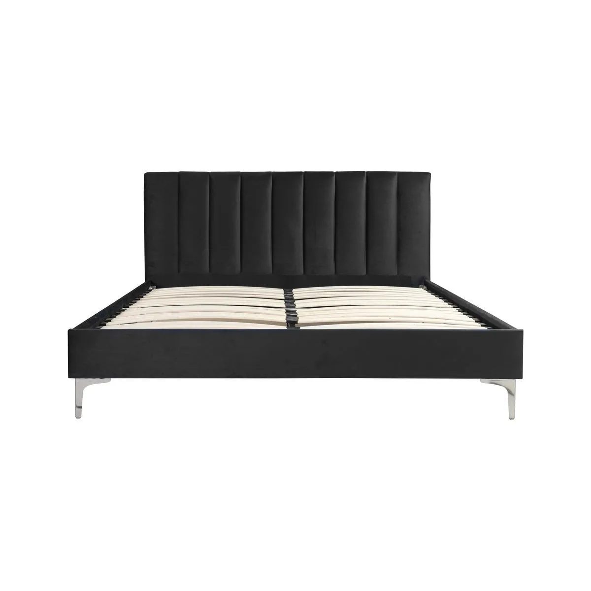 Melina Black Queen Upholstered Platform Bed