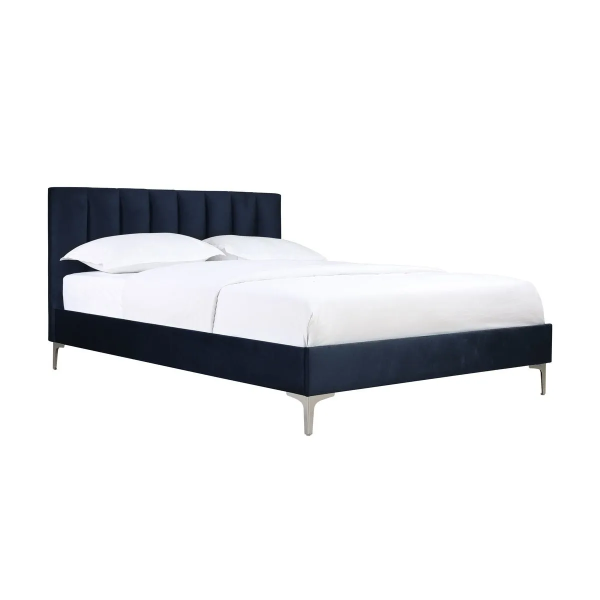 Melina Blue Full Upholstered Platform Bed