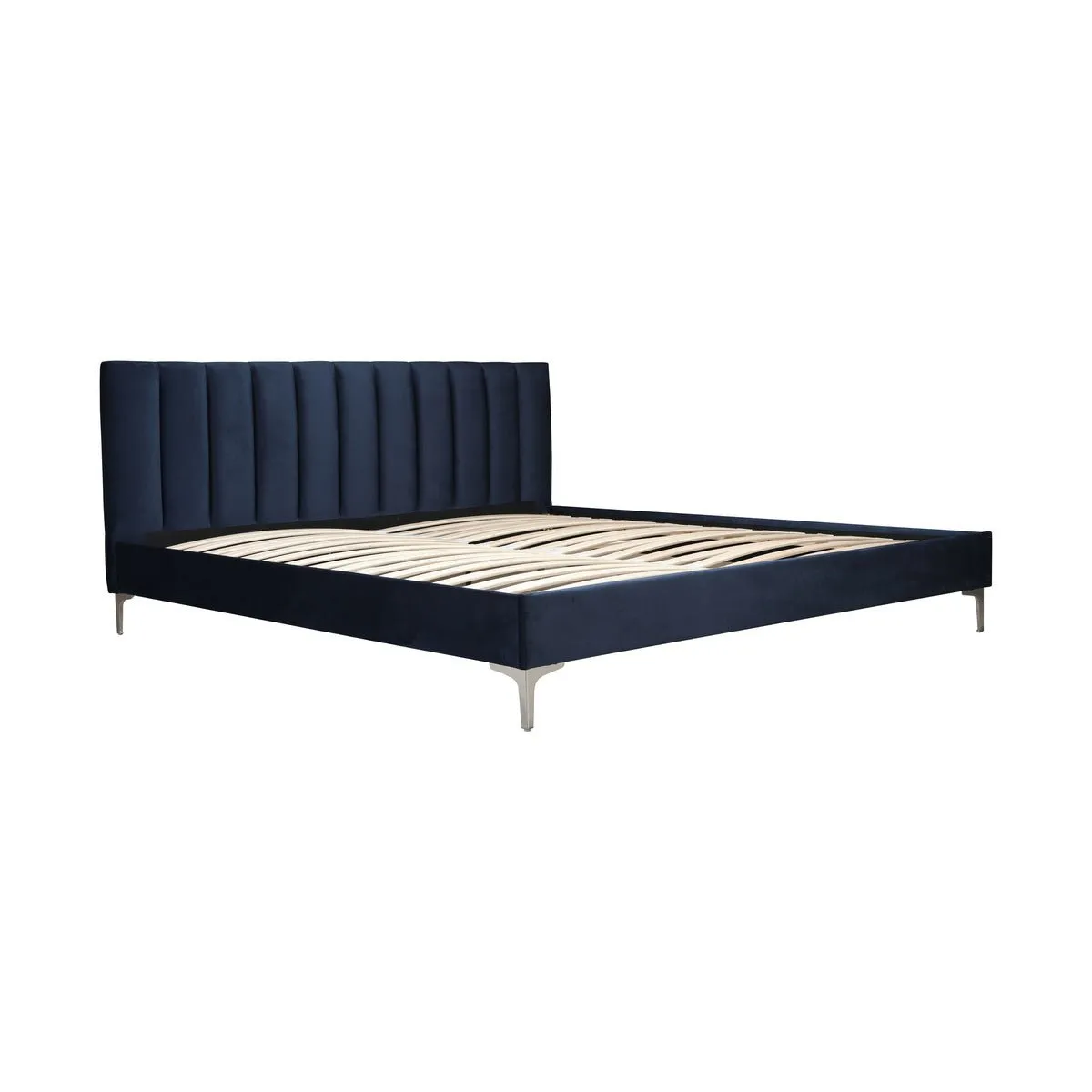 Melina Blue King Upholstered Platform Bed