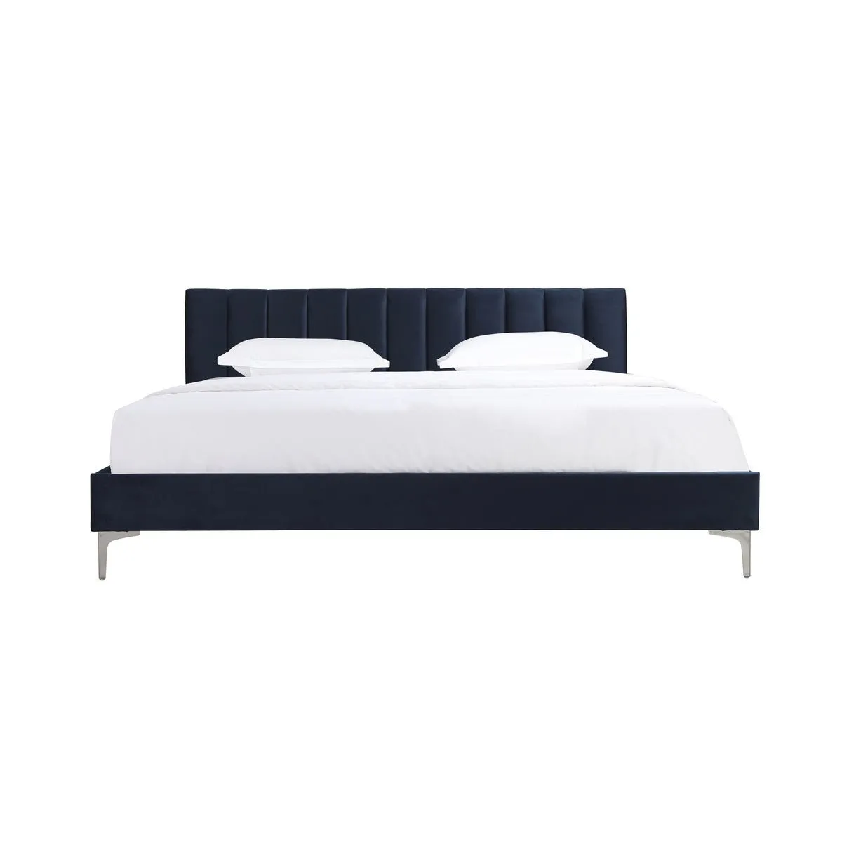 Melina Blue King Upholstered Platform Bed