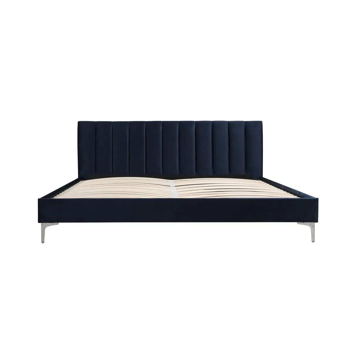 Melina Blue King Upholstered Platform Bed