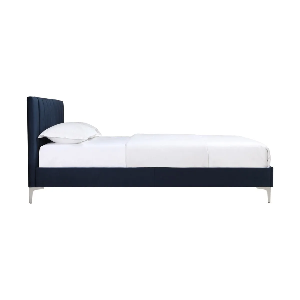 Melina Blue Queen Upholstered Platform Bed