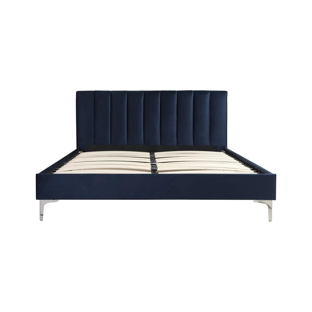 Melina Blue Queen Upholstered Platform Bed