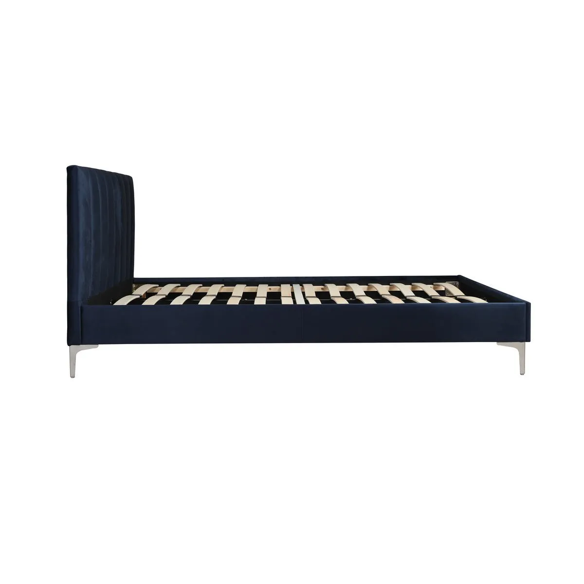 Melina Blue Queen Upholstered Platform Bed