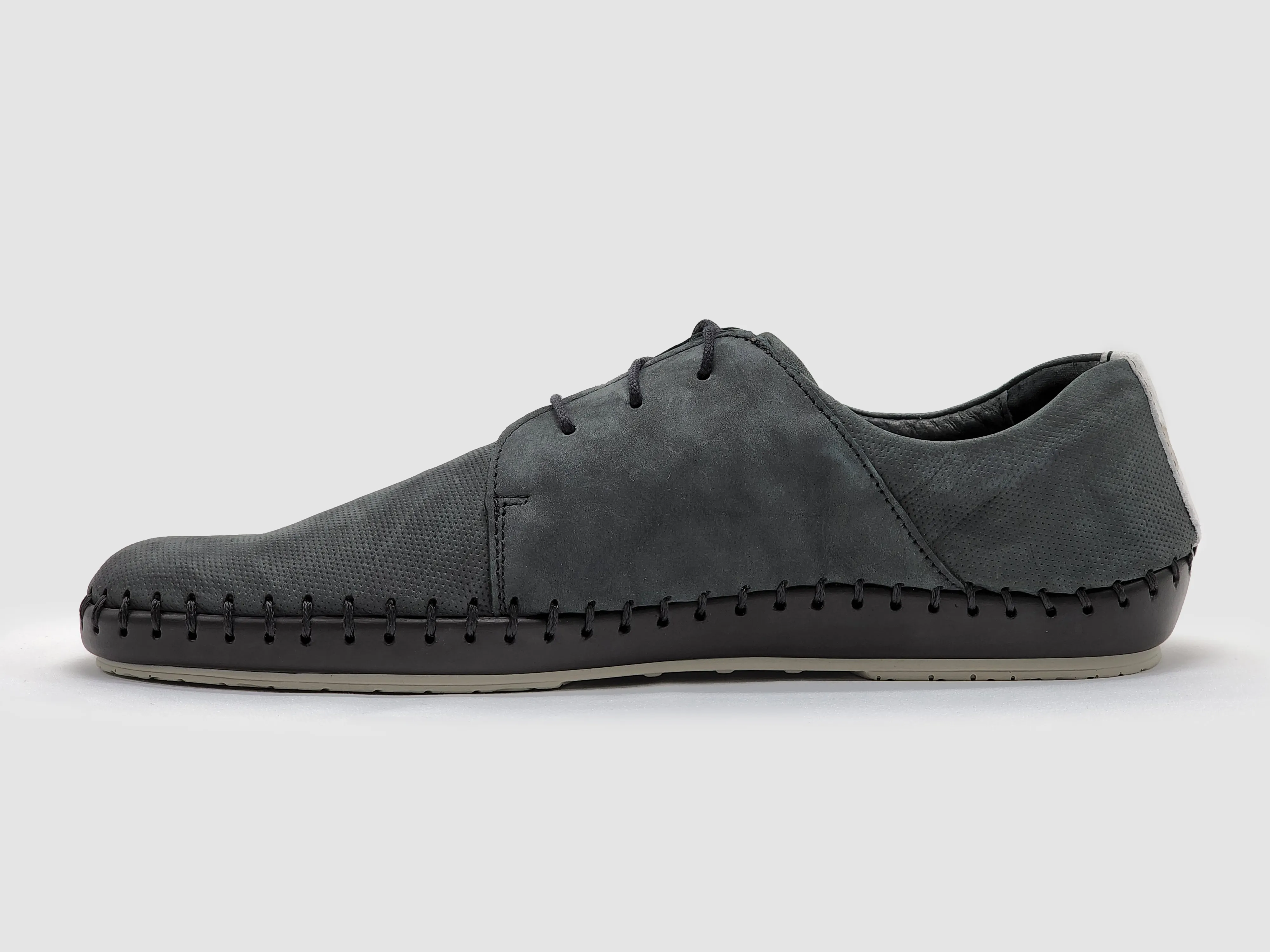 Men's Stitched Leather Shoes - Graphite