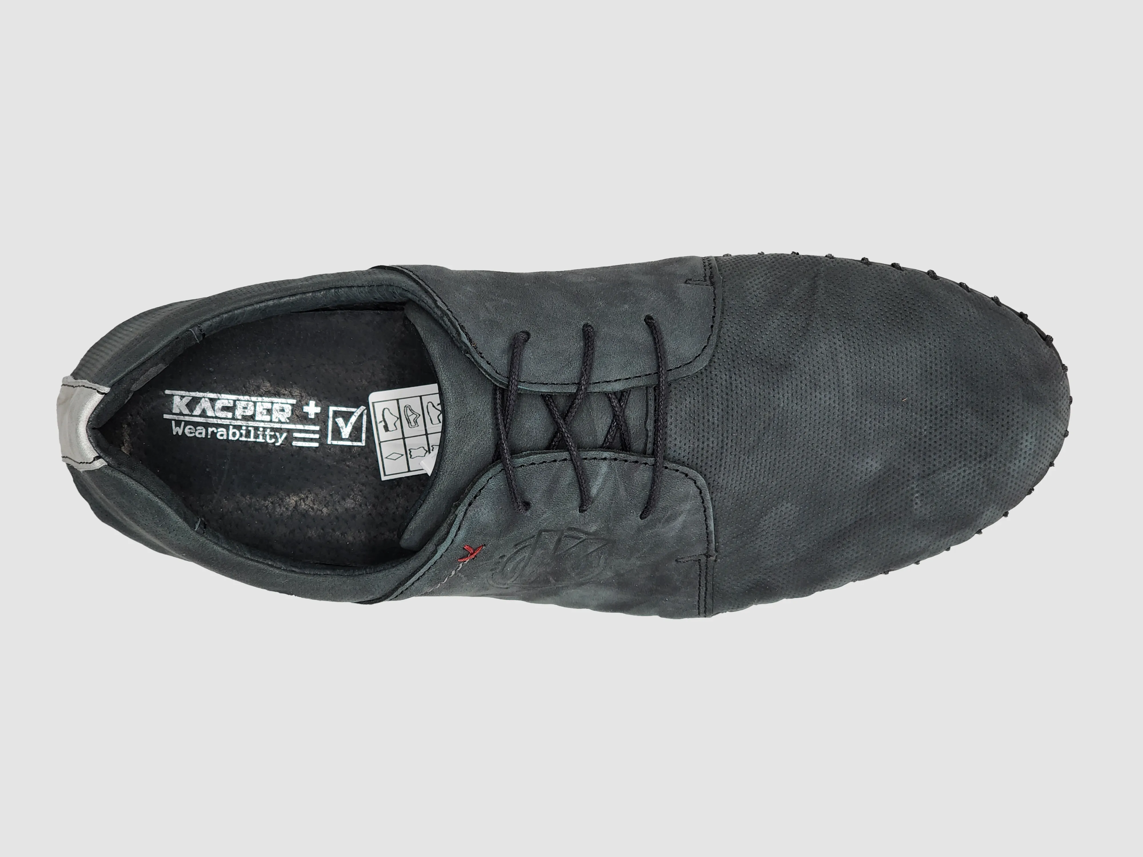 Men's Stitched Leather Shoes - Graphite