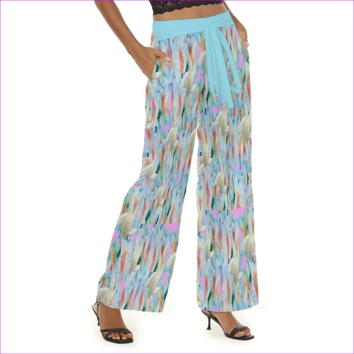 Midnight Floral Womens Casual Straight-leg Pants