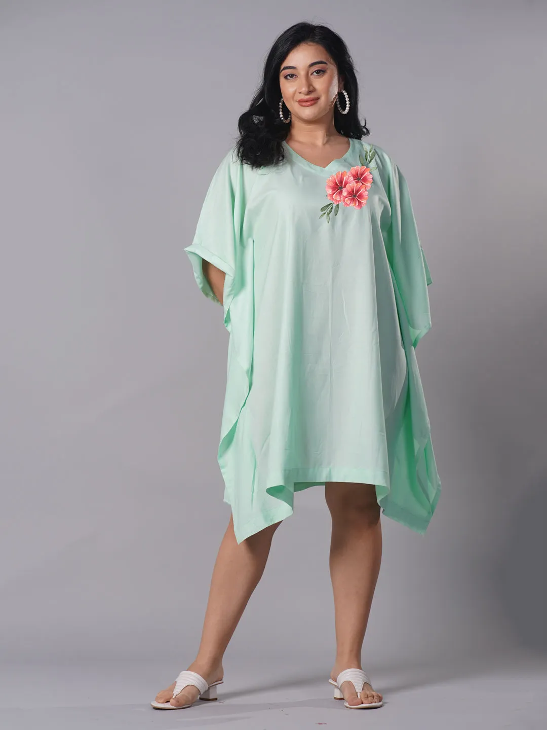 Mint Rayon Kaftan - Graceful