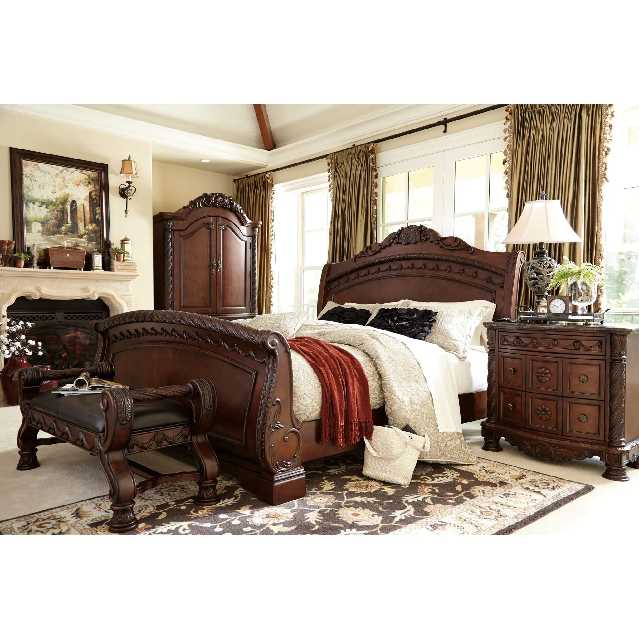 North Shore 3 Piece Sleigh Bed