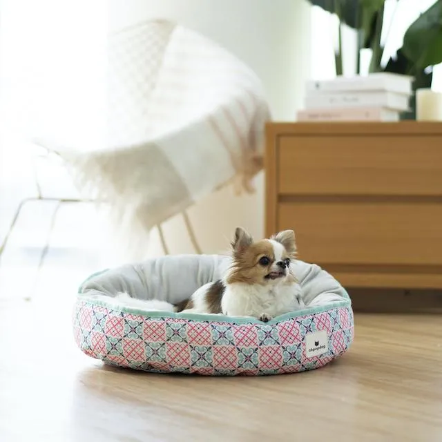 Ohpopdog Peranakan Inspired Bibik Pink 14 Reversible Dog Bed