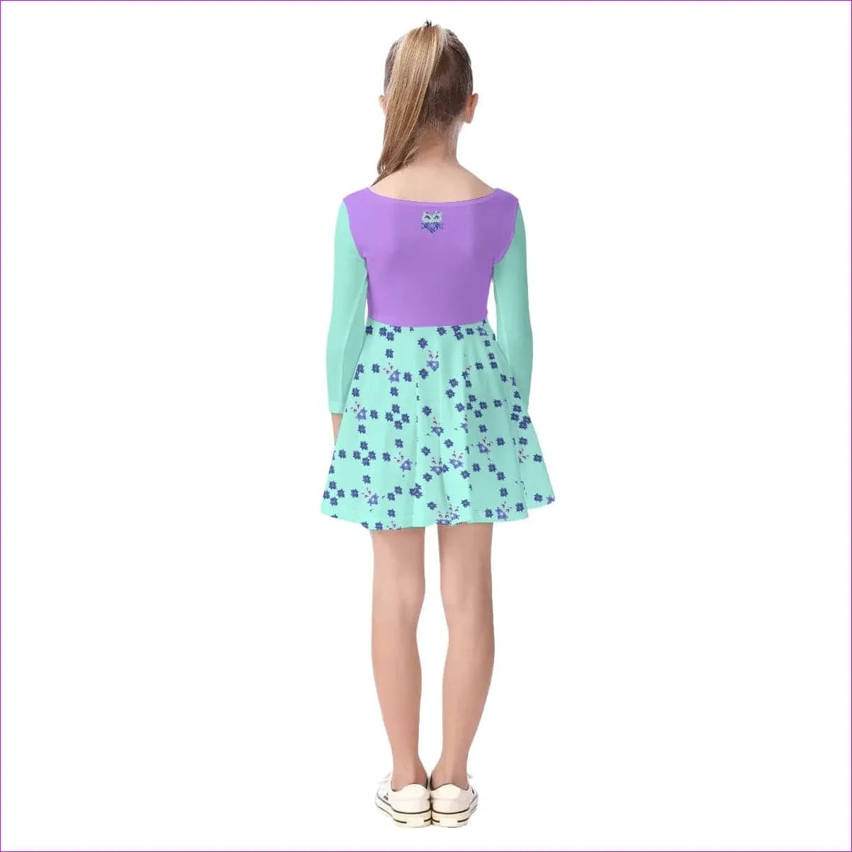 Owl-Some Kids Girls Long Sleeve Dress