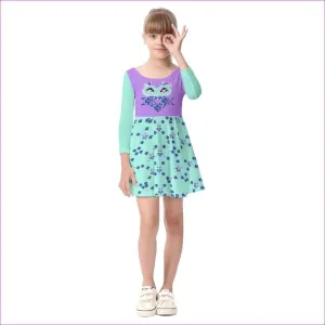 Owl-Some Kids Girls Long Sleeve Dress