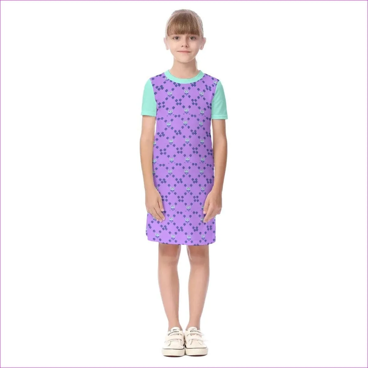 Owl-Some Kids Girls Short Sleeve Dress