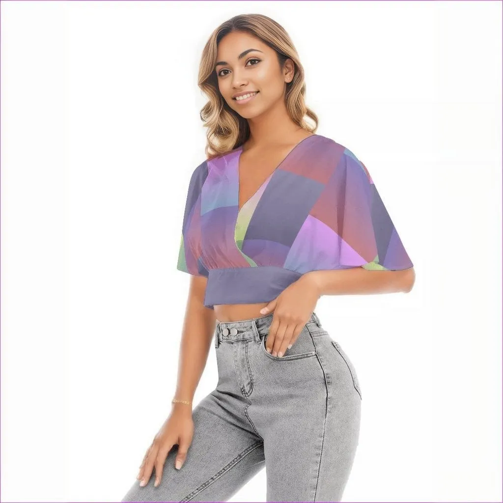 Paxx 2 Womens Bat Sleeve Crop Top