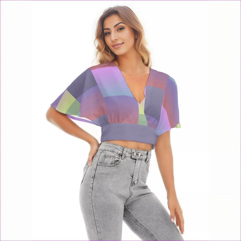 Paxx 2 Womens Bat Sleeve Crop Top