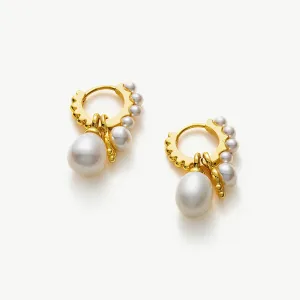 Pearl Huggie Hoops