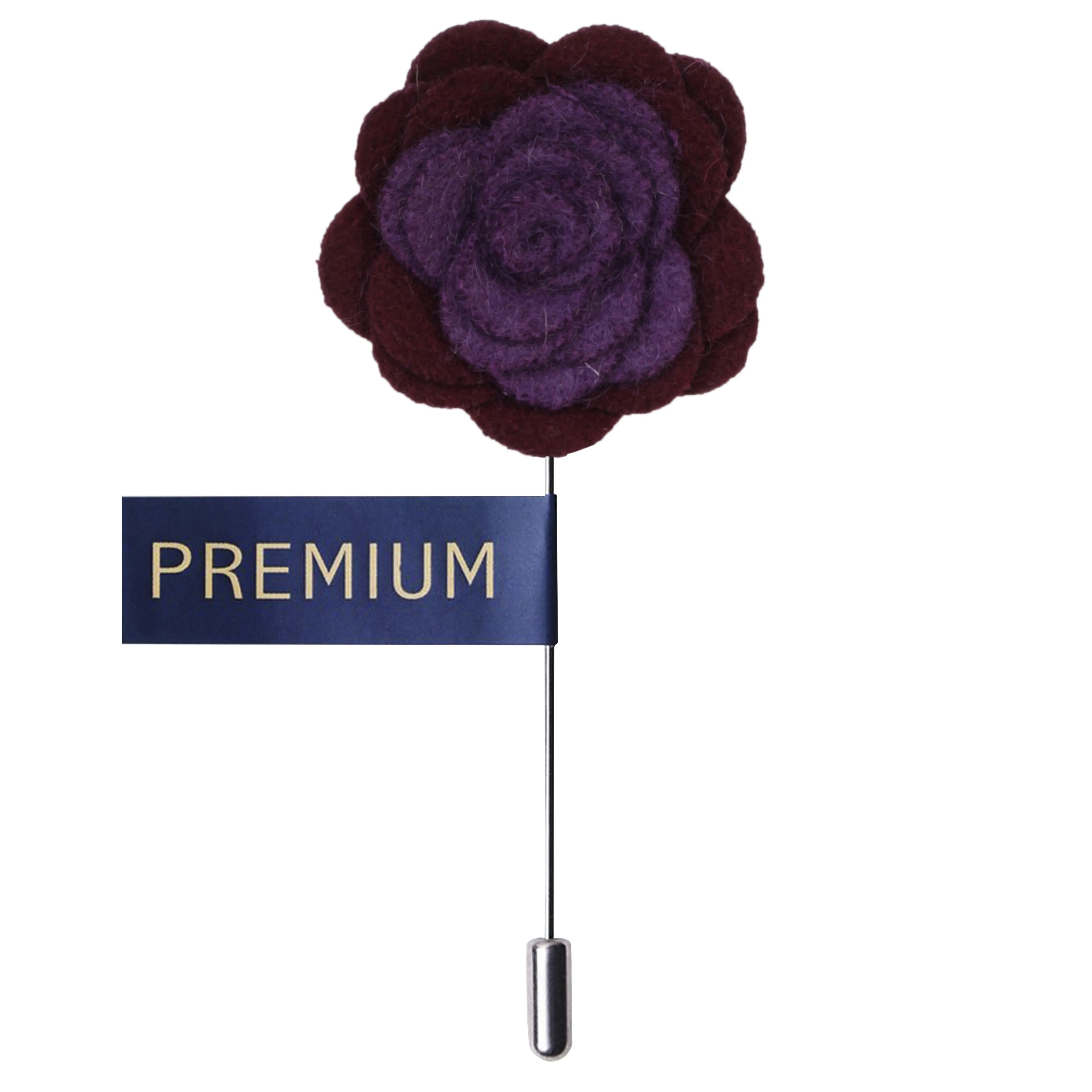 Peluche Graceful Bloom Purple and Wine Colored Brooch for Men