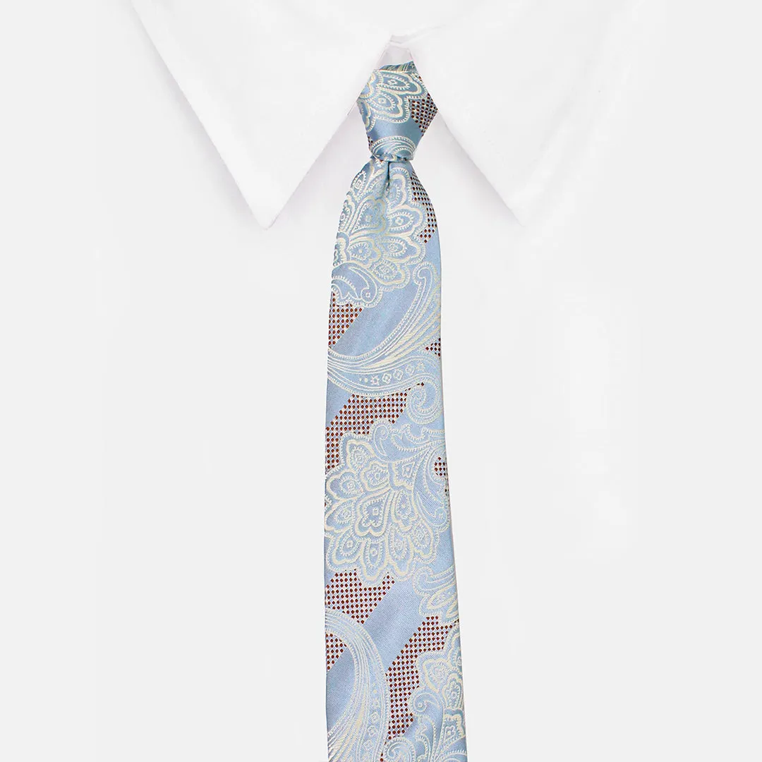 Peluche The Graceful  Blue Neck Tie & Pocket Square Set for Men