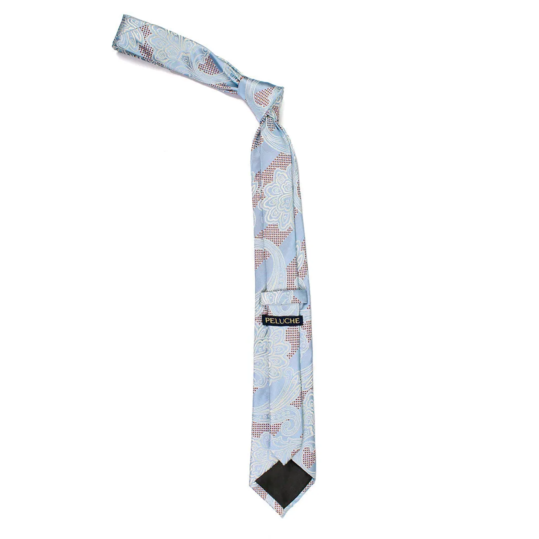 Peluche The Graceful  Blue Neck Tie & Pocket Square Set for Men