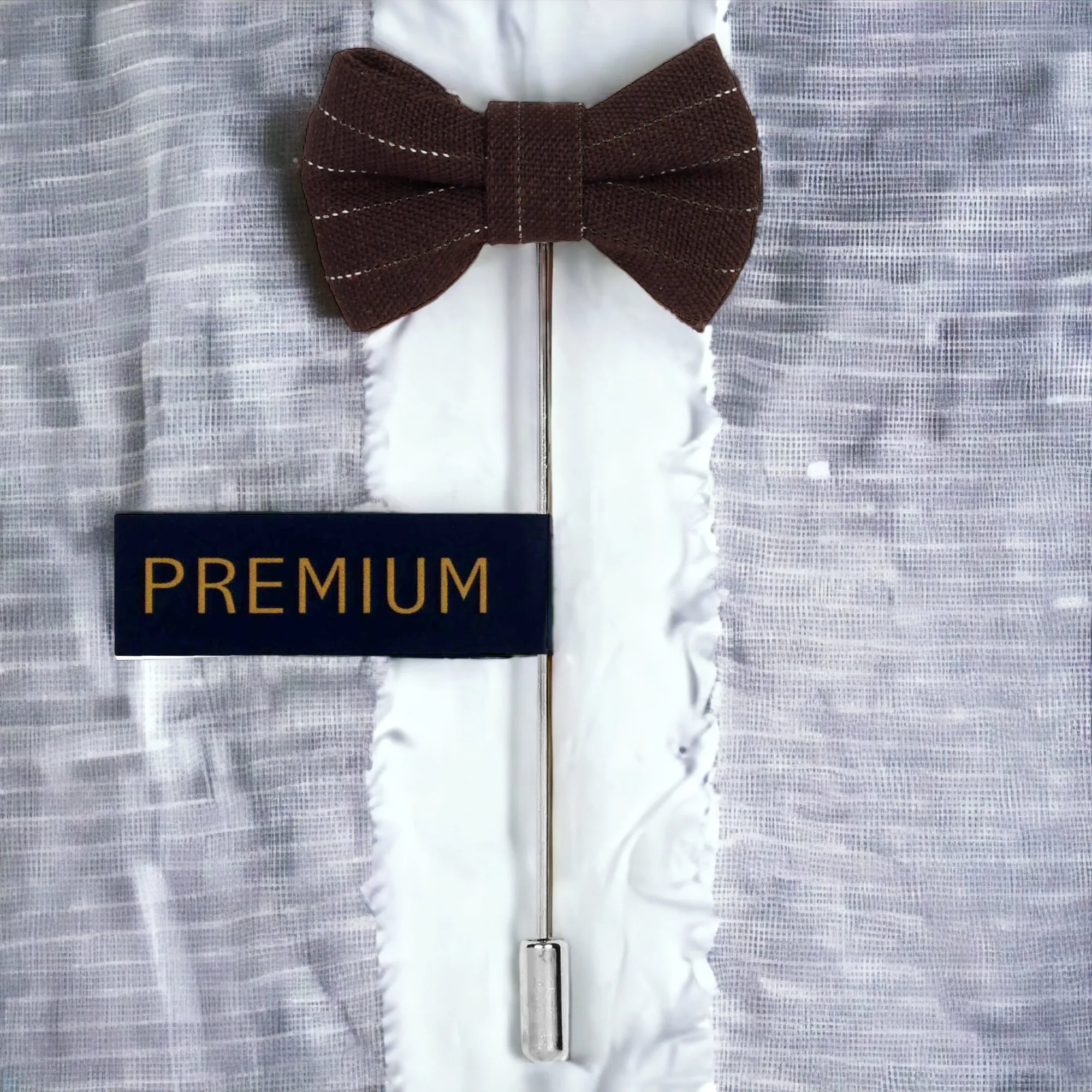 Peluche The Graceful Bow Black, White Brooch Lapel Pin