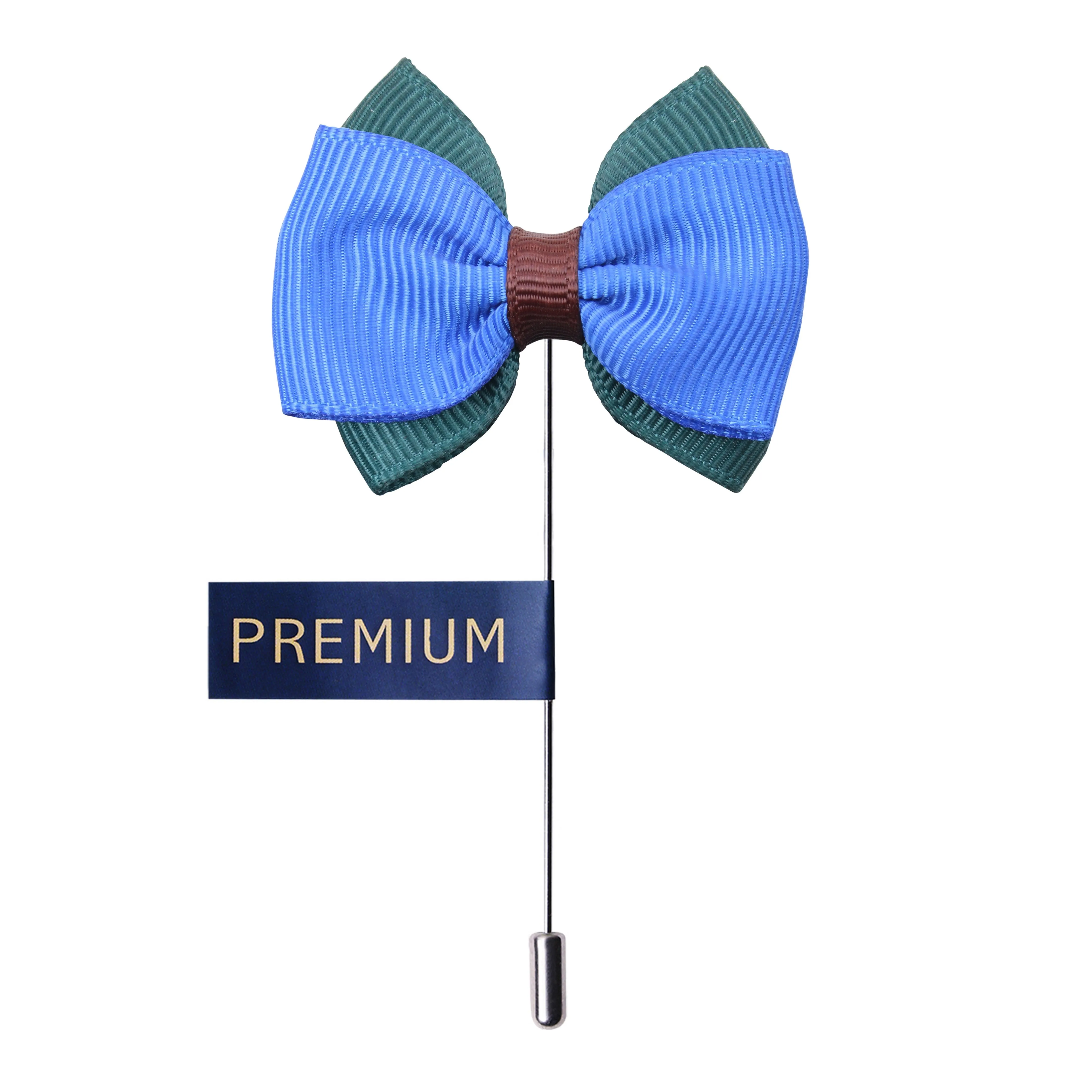 Peluche The Graceful Bow Blue and Green Brooch