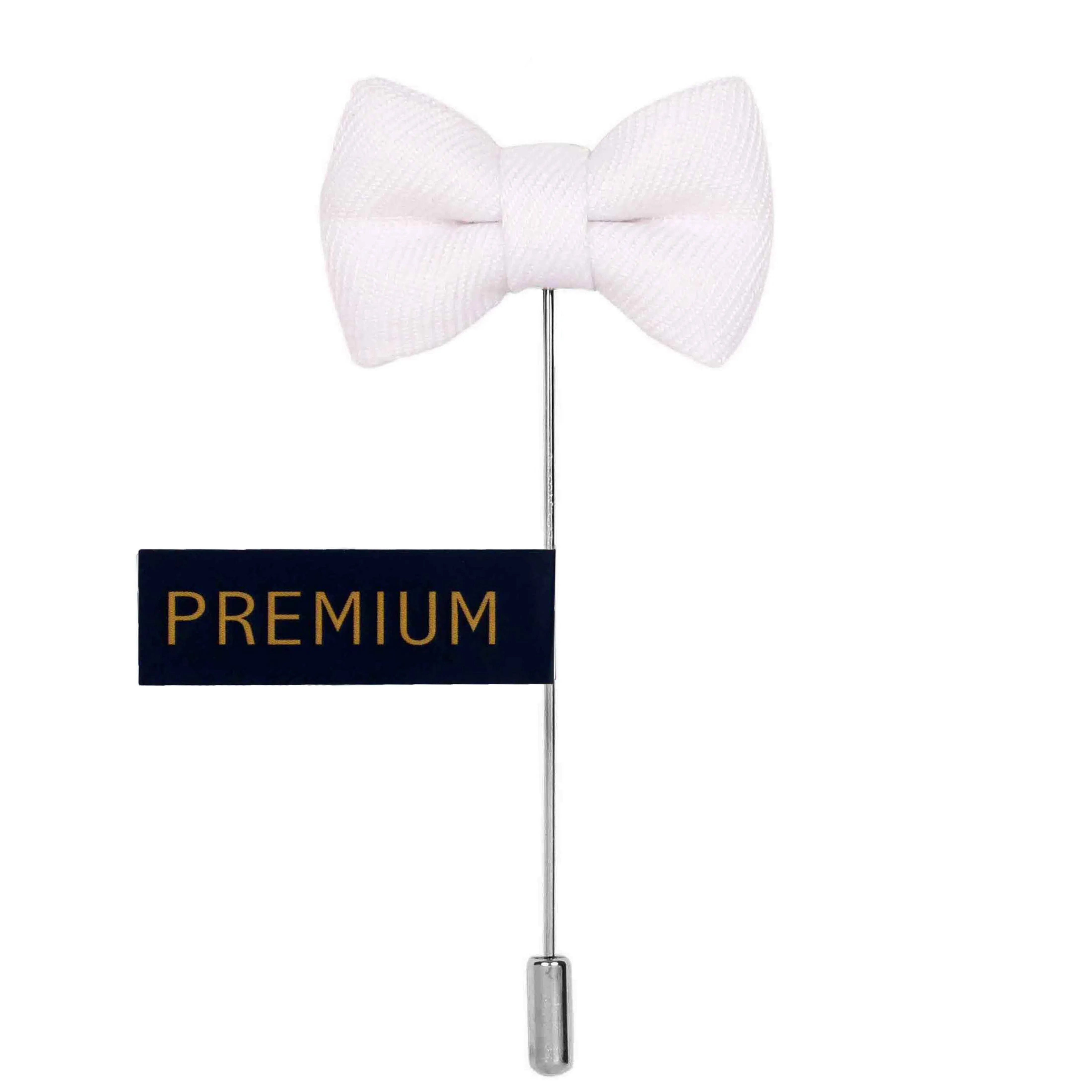 Peluche The Graceful Bow White Brooch Lapel Pin