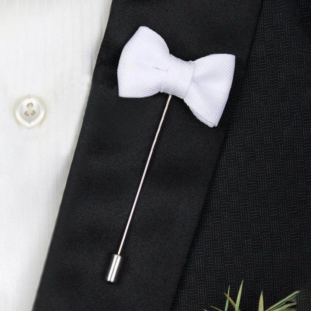 Peluche The Graceful Bow White Brooch Lapel Pin