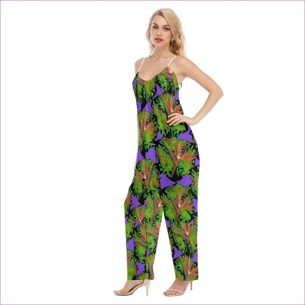 Psychedelic Paradise Womens Loose Cami Jumpsuit