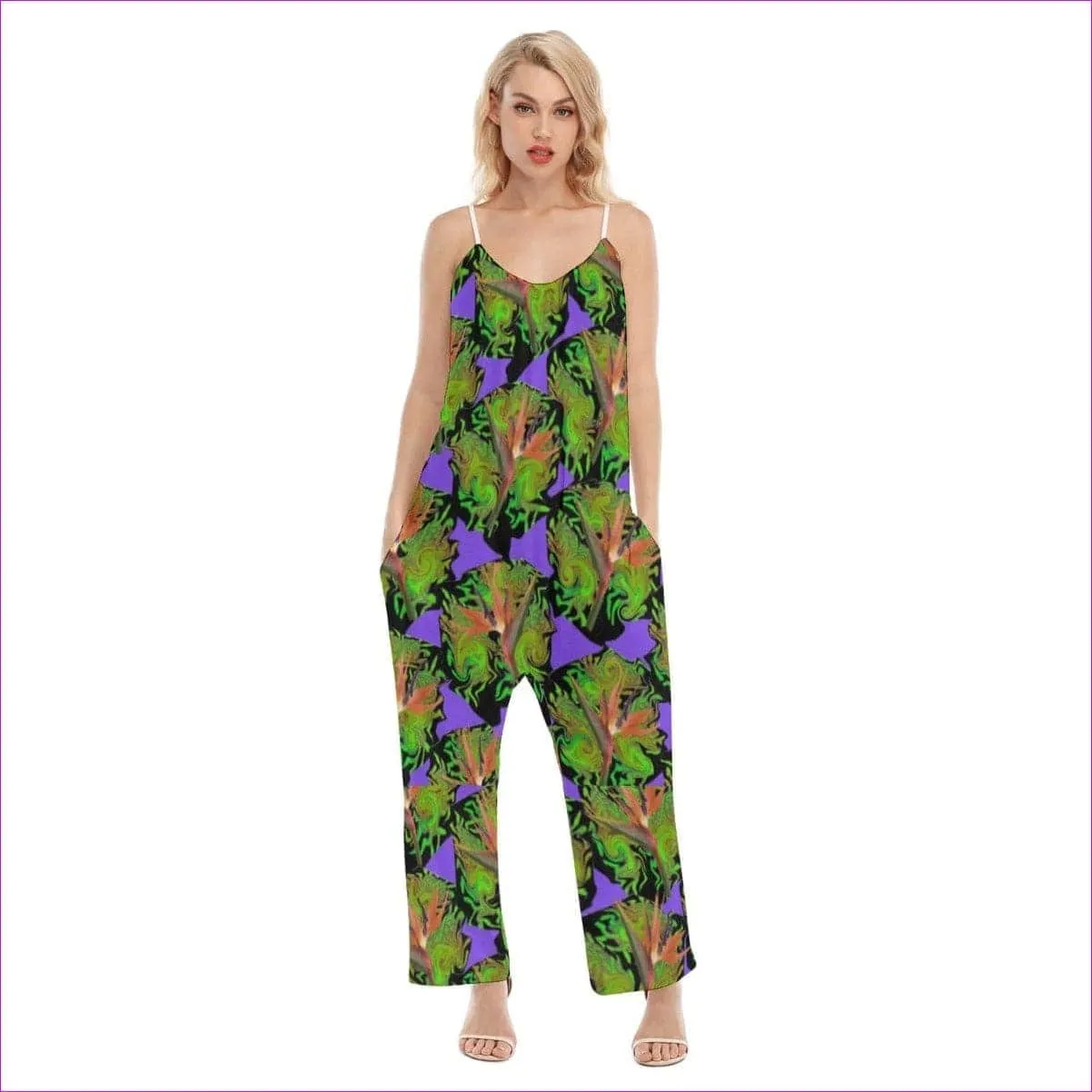 Psychedelic Paradise Womens Loose Cami Jumpsuit